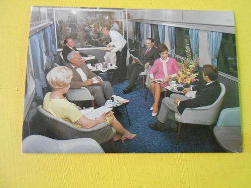 END OF SUMMER SALE!!!! Vintage Post Card: A Lounge car in the Blue Train